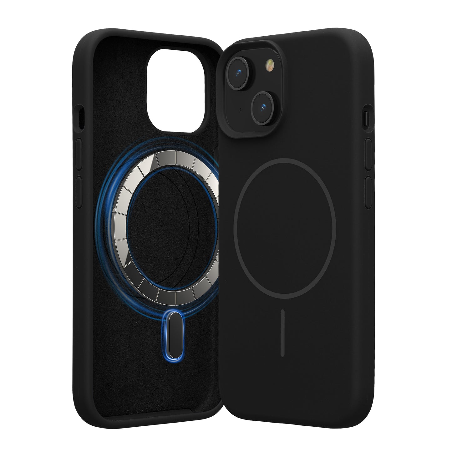 kwmobile Handyhülle für Apple iPhone 15 - Hülle für MagSafe - Hülle für iPhone 15 Case - Silikon Rückseite magnetisch