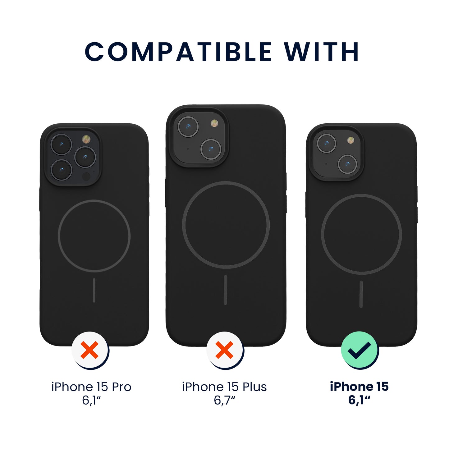 kwmobile Handyhülle für Apple iPhone 15 - Hülle für MagSafe - Hülle für iPhone 15 Case - Silikon Rückseite magnetisch