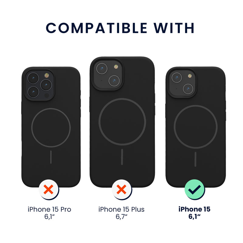 kwmobile Handyhülle für Apple iPhone 15 - Hülle für MagSafe - Hülle für iPhone 15 Case - Silikon Rückseite magnetisch