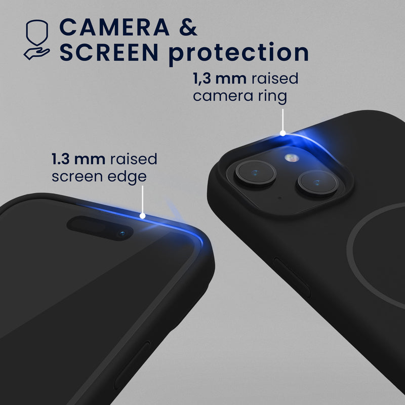 kwmobile Handyhülle für Apple iPhone 15 - Hülle für MagSafe - Hülle für iPhone 15 Case - Silikon Rückseite magnetisch