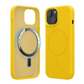 kwmobile Handyhülle für Apple iPhone 15 - Hülle für MagSafe - Hülle für iPhone 15 Case - Silikon Rückseite magnetisch in Strahlend Gelb Strahlend Gelb  
