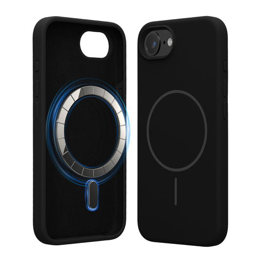 kwmobile Handyhülle für Apple iPhone 17e / iPhone 16e - Hülle für MagSafe - Hülle für iPhone 17e / iPhone 16e Case - Silikon Rückseite magnetisch in Schwarz Schwarz  