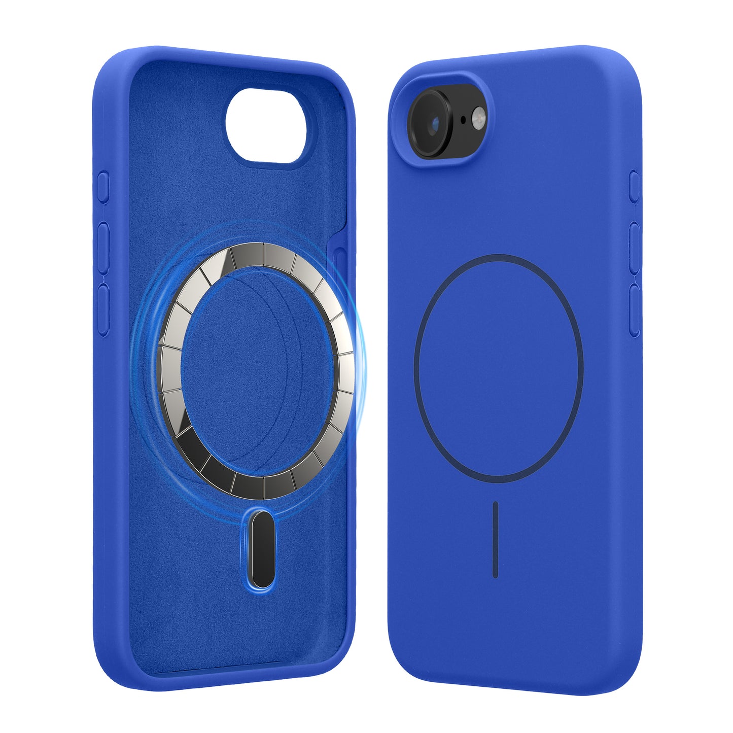 kwmobile Handyhülle für Apple iPhone 17e / iPhone 16e - Hülle für MagSafe - Hülle für iPhone 17e / iPhone 16e Case - Silikon Rückseite magnetisch in Baltik Blau Baltik Blau  