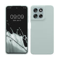 kwmobile Hülle kompatibel mit Motorola Moto G56 5G Hülle - Silikon Handy Case - Handyhülle weiche Oberfläche - kabelloses Laden - Cool Mint Cool Mint  