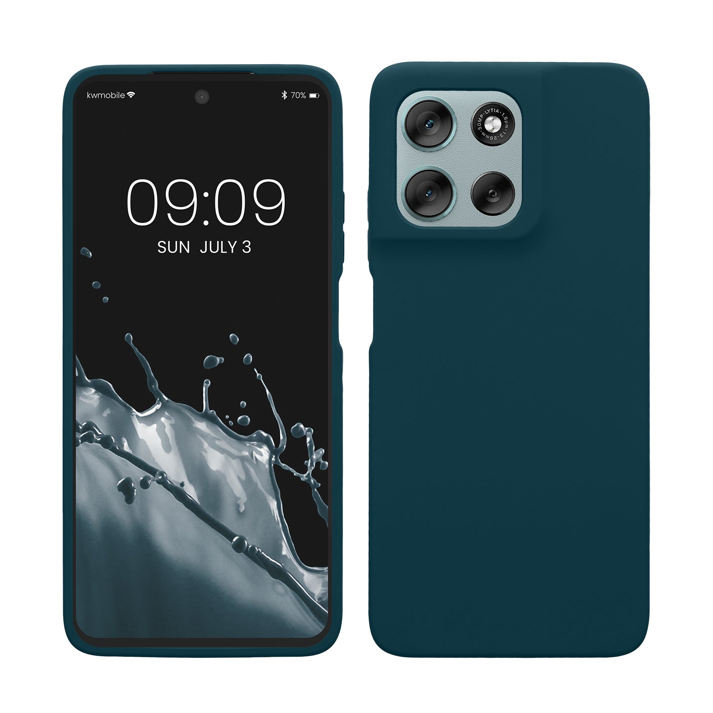 kwmobile Hülle kompatibel mit Motorola Moto G56 5G Hülle - Silikon Handy Case - Handyhülle weiche Oberfläche - kabelloses Laden - Petrol matt Petrol matt  