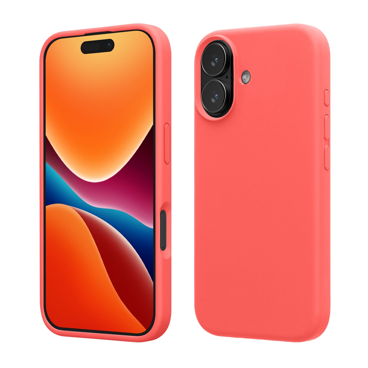 kwmobile Handyhülle für iPhone 17 Hülle, für iPhone 17 Case - Hülle Silikon - kabelloses Laden - Neon Koralle Neon Koralle  