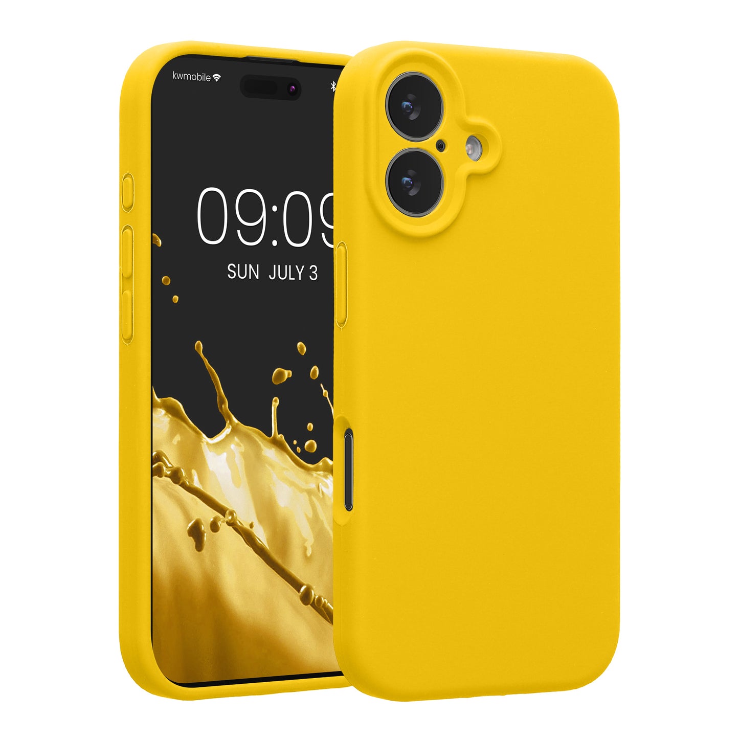 kwmobile Handyhülle kompatibel mit Apple iPhone 17 Hülle - gummierte Handy Case aus Silikon in Strahlend Gelb Strahlend Gelb  