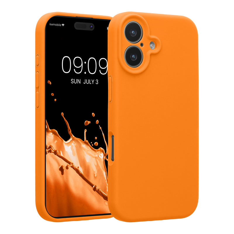 kwmobile Handyhülle kompatibel mit Apple iPhone 17 Hülle - gummierte Handy Case aus Silikon in Fruity Orange Fruity Orange  
