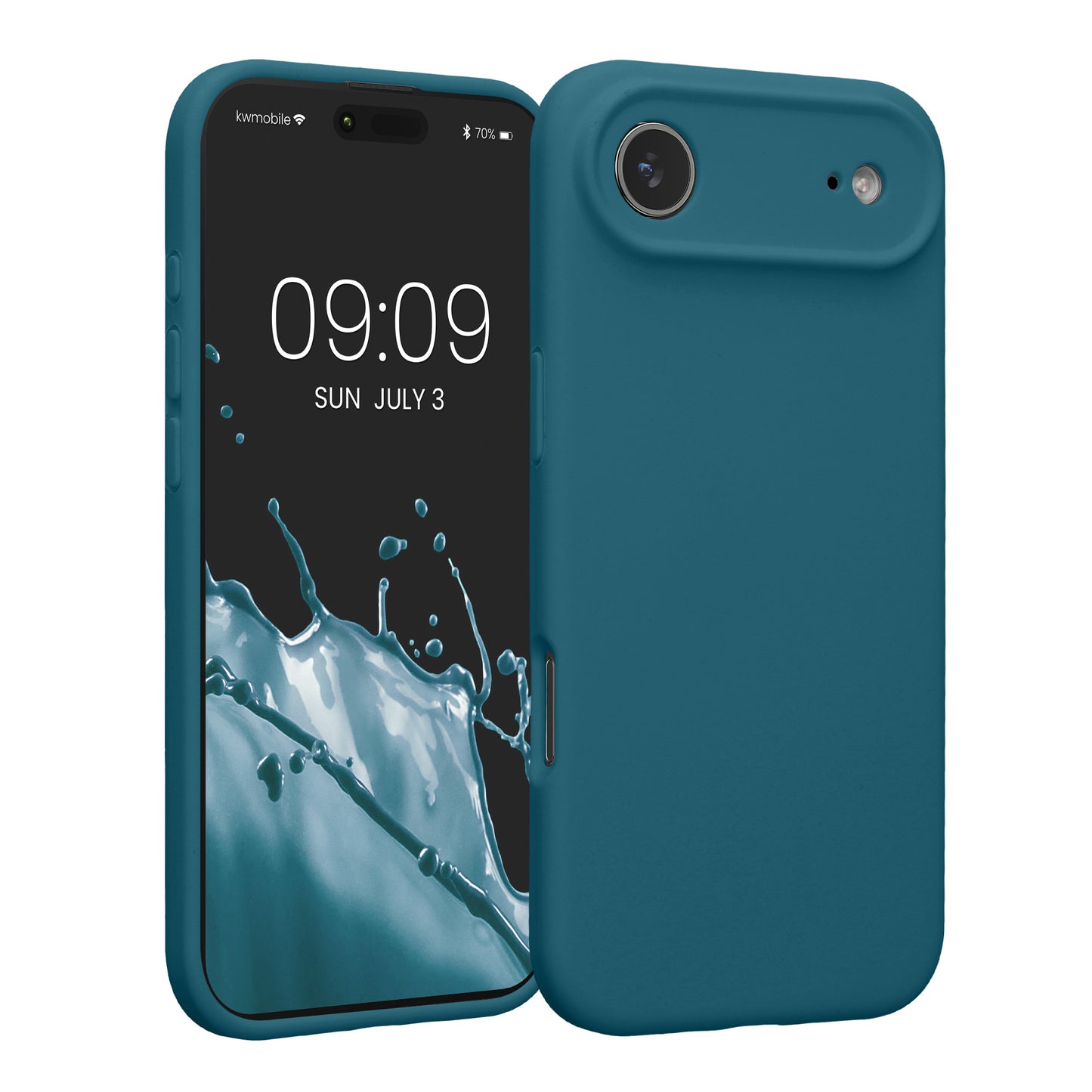 kwmobile Handyhülle kompatibel mit Apple iPhone Air Hülle - gummierte Handy Case aus Silikon in Petrol matt Petrol matt  