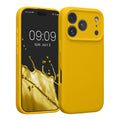 kwmobile Handyhülle kompatibel mit Apple iPhone 17 Pro Hülle - gummierte Handy Case aus Silikon in Strahlend Gelb Strahlend Gelb  