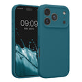 kwmobile Handyhülle kompatibel mit Apple iPhone 17 Pro Hülle - gummierte Handy Case aus Silikon in Petrol matt Petrol matt  