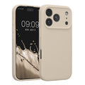 kwmobile Handyhülle kompatibel mit Apple iPhone 17 Pro Hülle - gummierte Handy Case aus Silikon in Creme Creme  