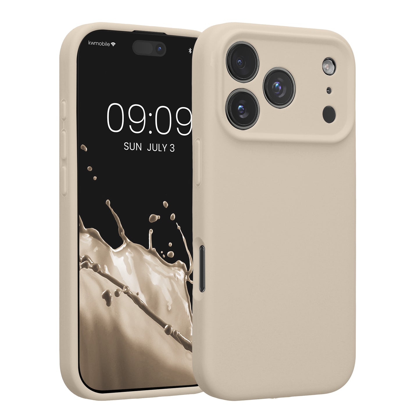 kwmobile Handyhülle kompatibel mit Apple iPhone 17 Pro Hülle - gummierte Handy Case aus Silikon in Creme Creme  