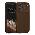 kwmobile Handyhülle kompatibel mit Apple iPhone 17 Pro Hülle - gummierte Handy Case aus Silikon in Chocolate Chocolate  