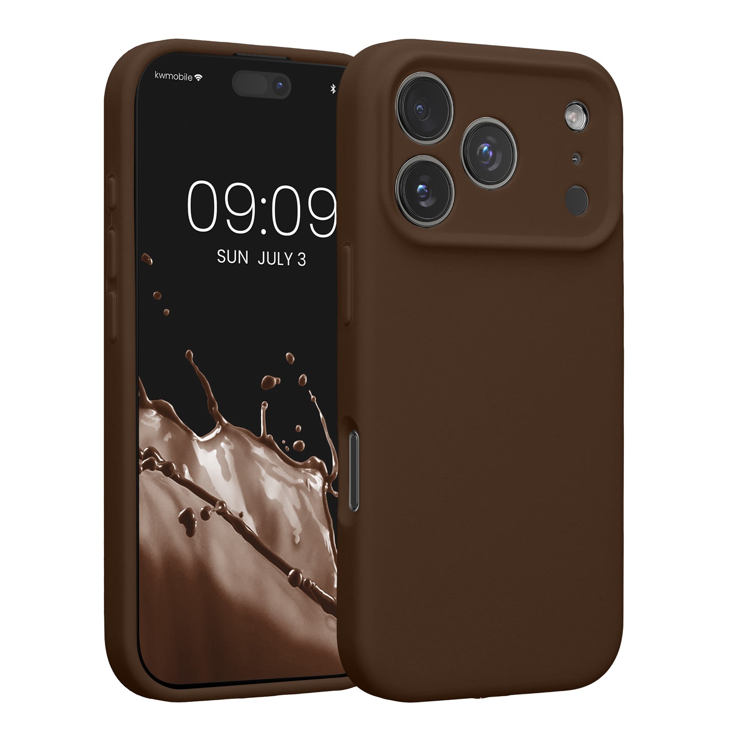 kwmobile Handyhülle kompatibel mit Apple iPhone 17 Pro Hülle - gummierte Handy Case aus Silikon in Chocolate Chocolate  