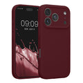 kwmobile Handyhülle kompatibel mit Apple iPhone 17 Pro Hülle - gummierte Handy Case aus Silikon in Bordeaux Violett Bordeaux Violett  