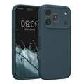 kwmobile Handyhülle kompatibel mit Apple iPhone 17 Pro Hülle - gummierte Handy Case aus Silikon in Dunkler Schiefer Dunkler Schiefer  
