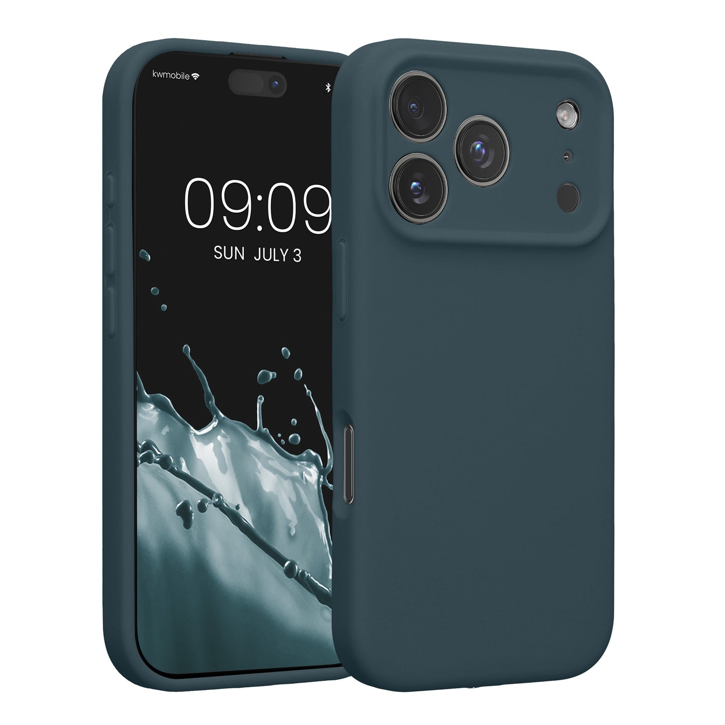 kwmobile Handyhülle kompatibel mit Apple iPhone 17 Pro Hülle - gummierte Handy Case aus Silikon in Dunkler Schiefer Dunkler Schiefer  