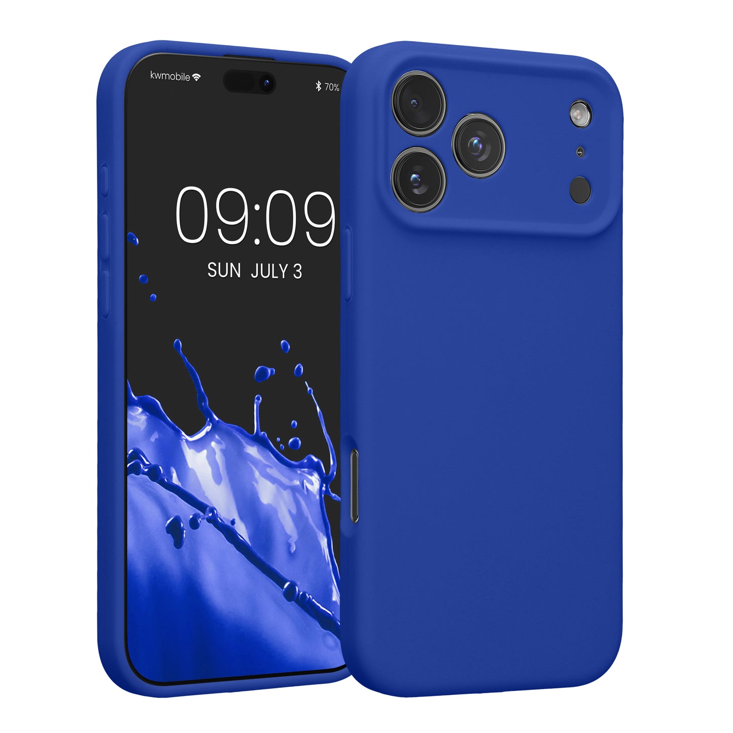 kwmobile Handyhülle kompatibel mit Apple iPhone 17 Pro Max Hülle - gummierte Handy Case aus Silikon in Baltik Blau Baltik Blau  