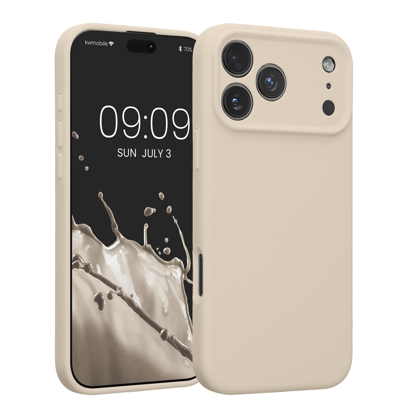 kwmobile Handyhülle kompatibel mit Apple iPhone 17 Pro Max Hülle - gummierte Handy Case aus Silikon in Creme Creme  