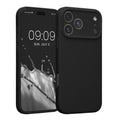 kwmobile Handyhülle kompatibel mit Apple iPhone 17 Pro Max Hülle - gummierte Handy Case aus Silikon in Schwarz Schwarz  