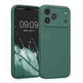 kwmobile Handyhülle kompatibel mit Apple iPhone 17 Pro Max Hülle - gummierte Handy Case aus Silikon in Tannengrün Tannengrün  