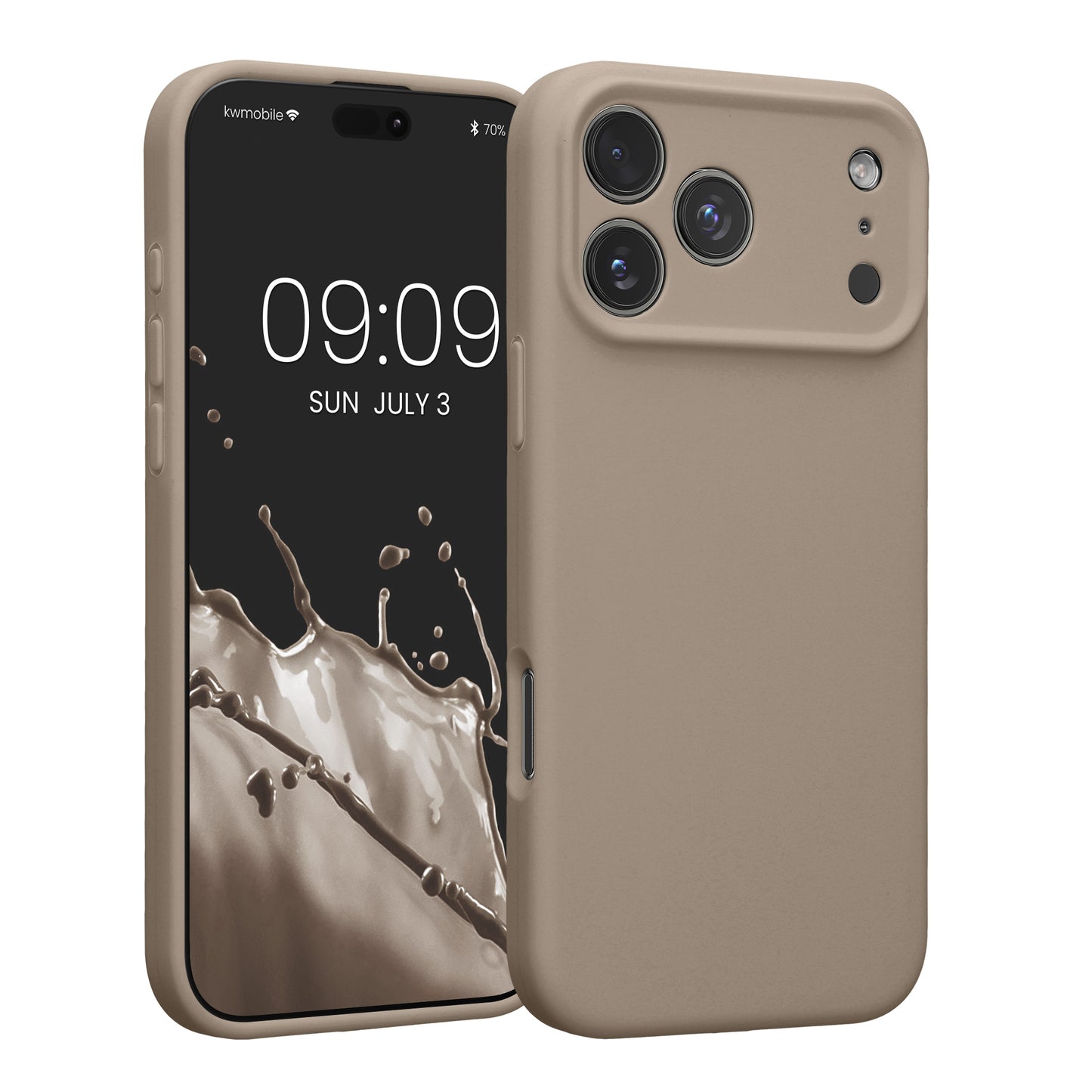 kwmobile Handyhülle kompatibel mit Apple iPhone 17 Pro Max Hülle - gummierte Handy Case aus Silikon in Taupe Taupe  