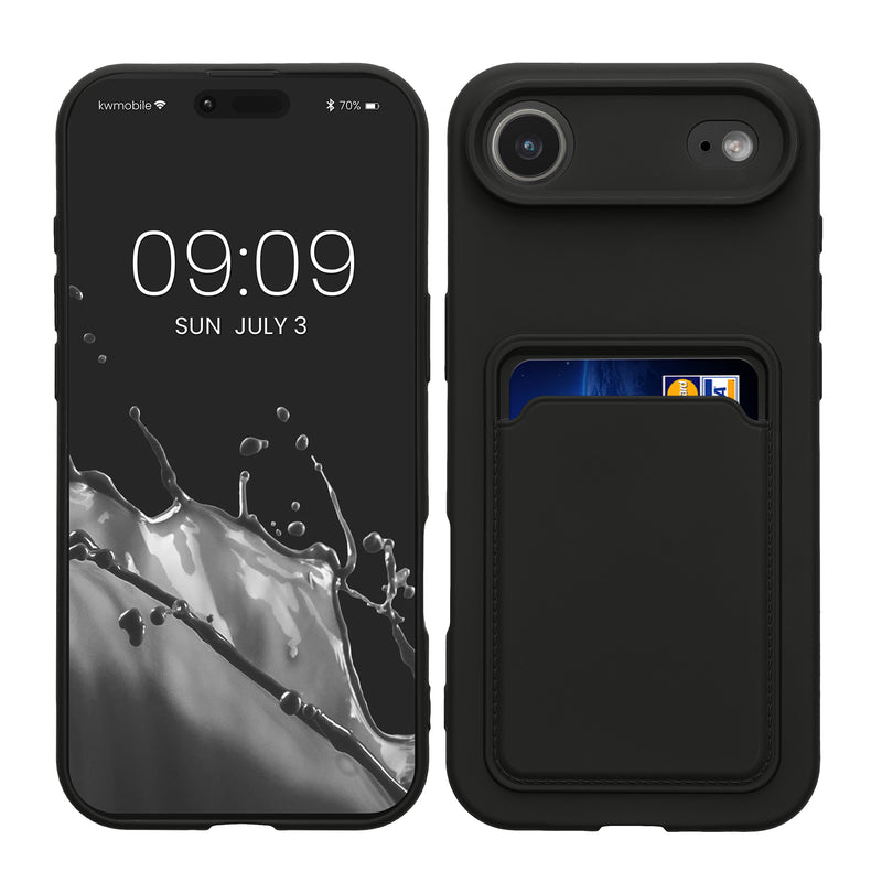 kwmobile Handyhülle kompatibel mit Apple iPhone Air Hülle - Handy Cover mit Fach für Karten - in Schwarz Schwarz  