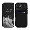 kwmobile Handyhülle kompatibel mit Apple iPhone 17 Pro Hülle - Handy Cover mit Fach für Karten - in Schwarz Schwarz  