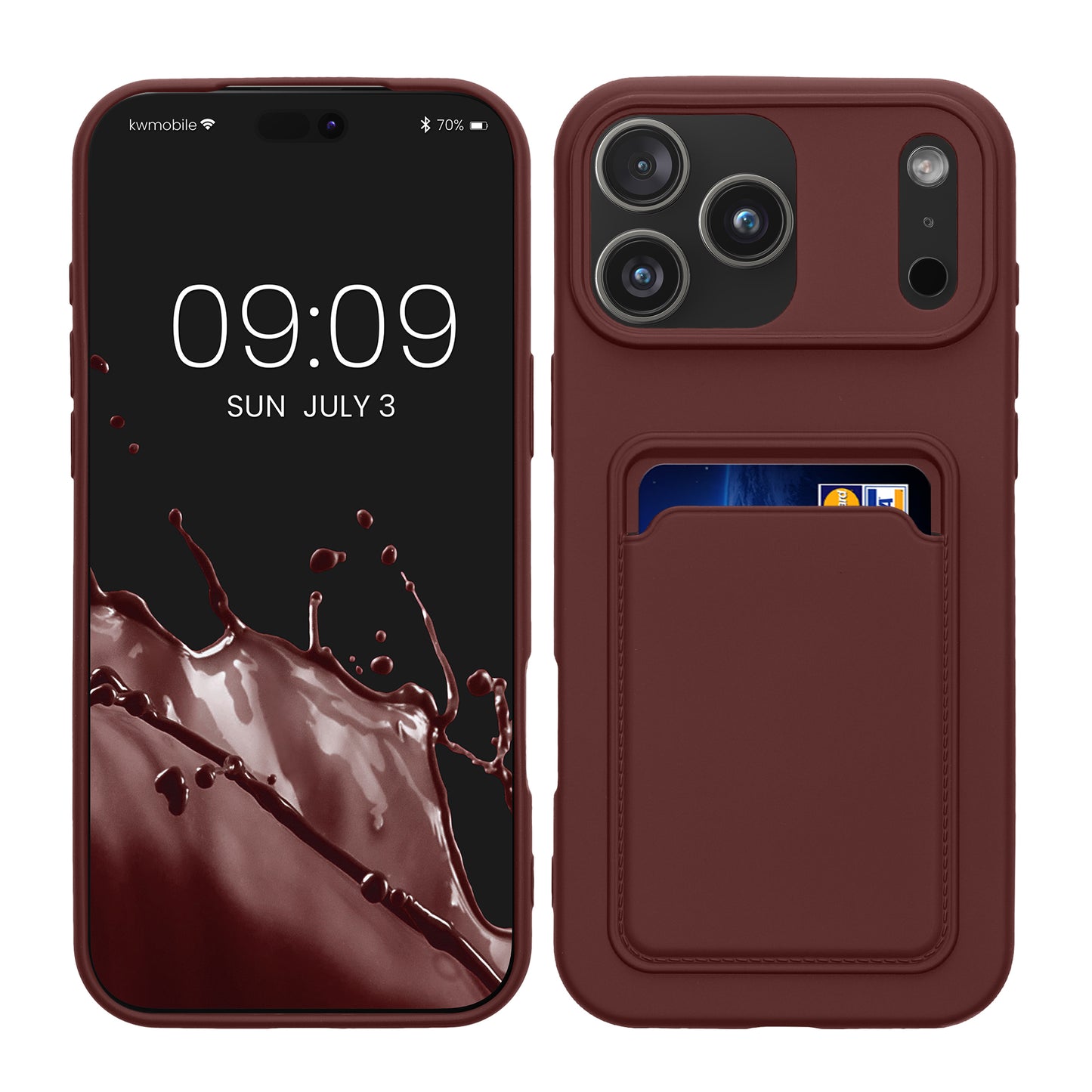 kwmobile Handyhülle kompatibel mit Apple iPhone 17 Pro Max Hülle - Handy Cover mit Fach für Karten - in Tawny Red Tawny Red  