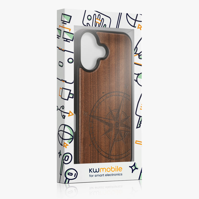 kwmobile Hülle kompatibel mit Apple iPhone 17 Hülle - Handy Cover - TPU Handyhülle Kompass Vintage