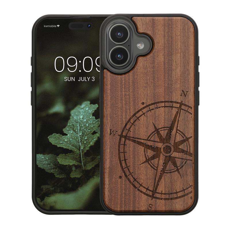kwmobile Hülle kompatibel mit Apple iPhone 17 Hülle - Handy Cover - TPU Handyhülle Kompass Vintage
