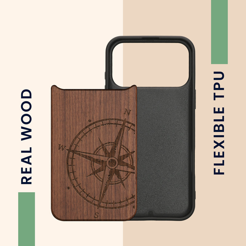 kwmobile Hülle kompatibel mit Apple iPhone 17 Pro Max Handy Cover TPU Handyhülle Kompass Vintage