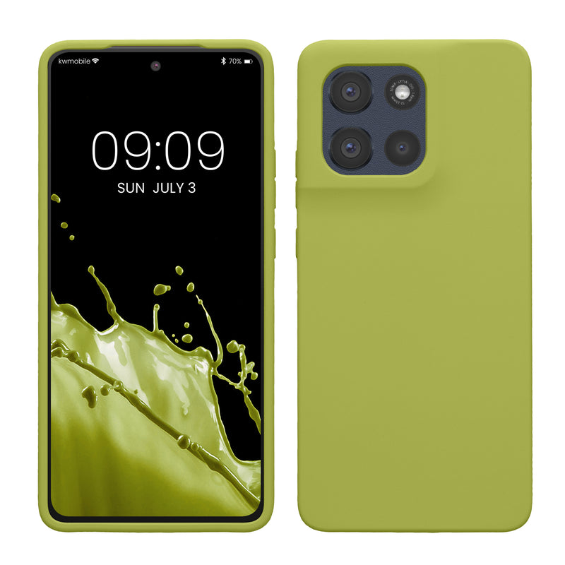 kwmobile Hülle kompatibel mit Motorola Moto G86 5G Hülle - Silikon Handy Case - Handyhülle weiche Oberfläche - kabelloses Laden - Matcha Grün Matcha Grün  
