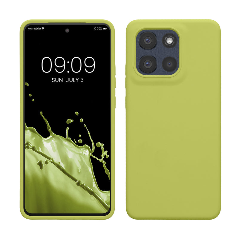 kwmobile Hülle kompatibel mit Motorola Moto G86 Power 5G Hülle - Silikon Handy Case - Handyhülle weiche Oberfläche - kabelloses Laden - Matcha Grün Matcha Grün  