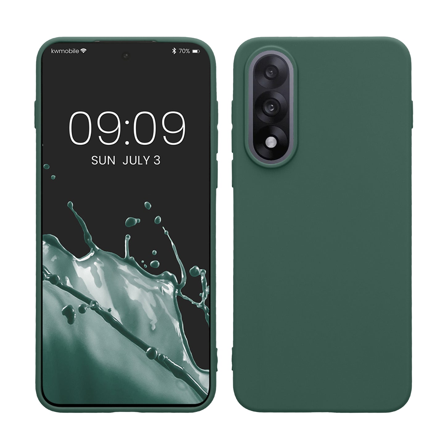 kwmobile Hülle kompatibel mit OnePlus Nord 5 Hülle - weiches TPU Silikon Case - Cover geeignet für kabelloses Laden - Tannengrün Tannengrün  