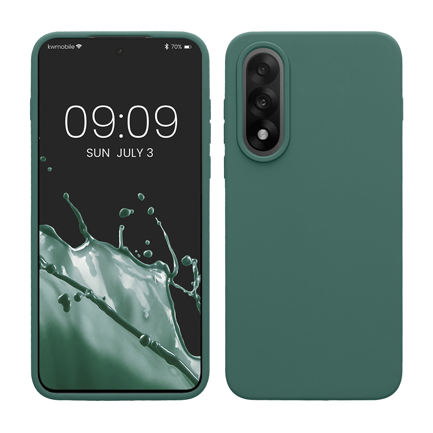 kwmobile Hülle kompatibel mit OnePlus Nord 5 Hülle - Silikon Handy Case - Handyhülle weiche Oberfläche - kabelloses Laden - Tannengrün Tannengrün  