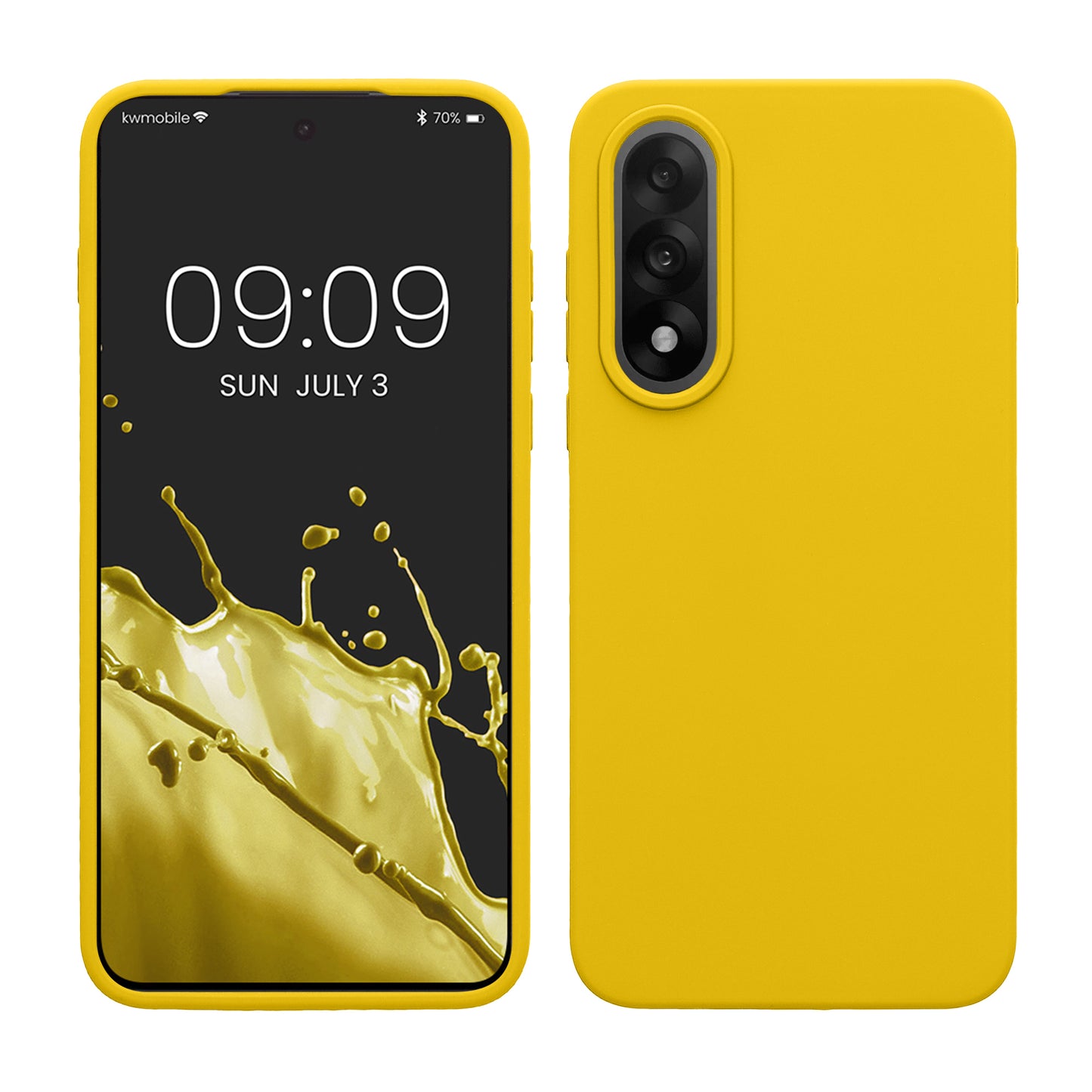 kwmobile Hülle kompatibel mit OnePlus Nord 5 Hülle - Silikon Handy Case - Handyhülle weiche Oberfläche - kabelloses Laden - Strahlend Gelb Strahlend Gelb  