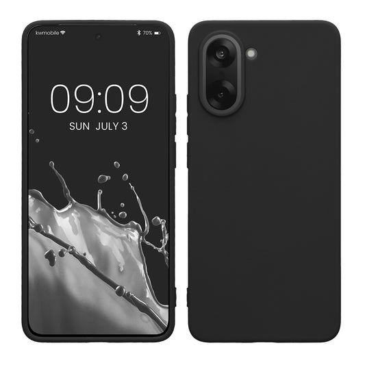 kwmobile Hülle kompatibel mit OnePlus Nord CE5 Hülle - weiches TPU Silikon Case - Cover geeignet für kabelloses Laden - Schwarz matt Schwarz matt  