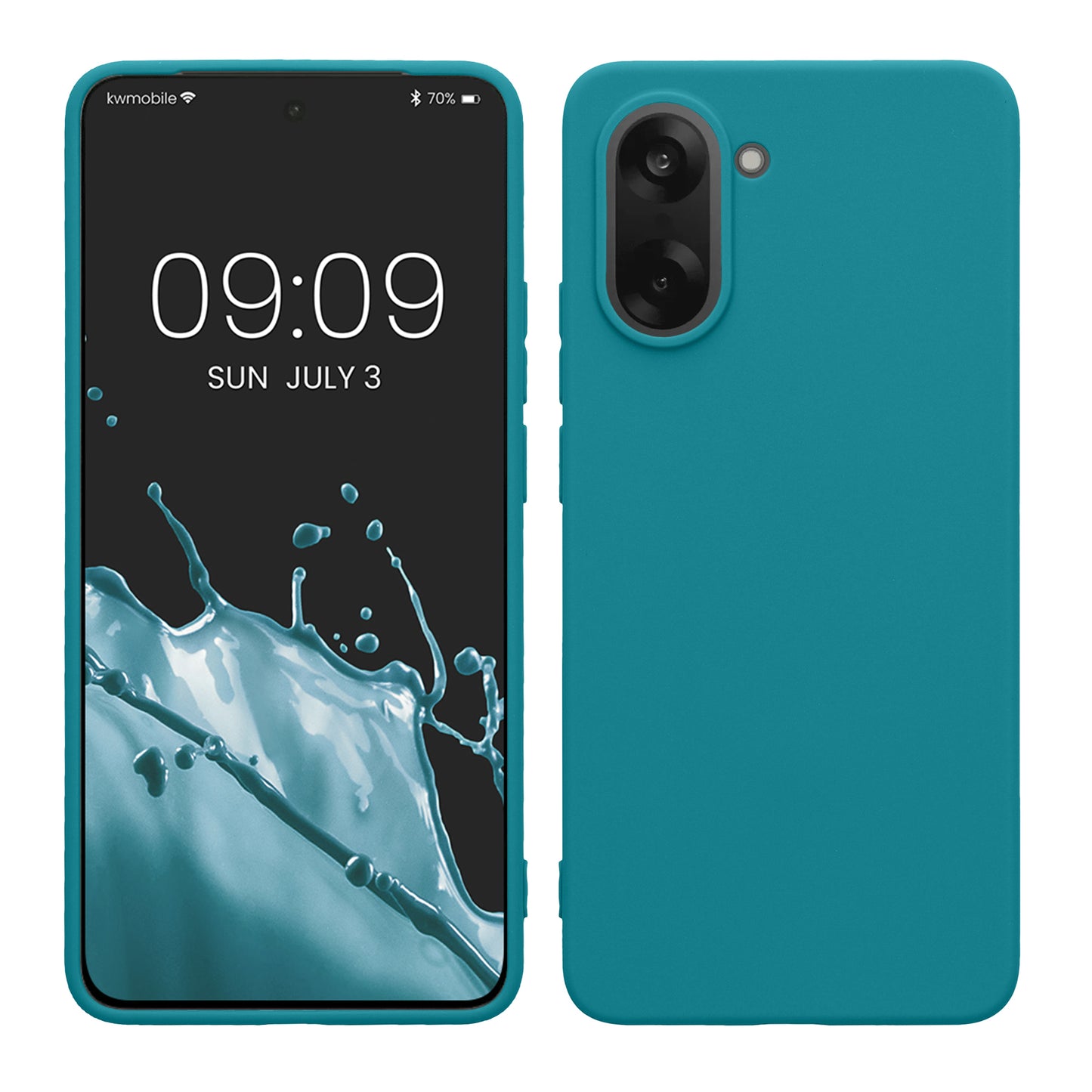 kwmobile Hülle kompatibel mit OnePlus Nord CE5 Hülle - weiches TPU Silikon Case - Cover geeignet für kabelloses Laden - Petrol matt Petrol matt  