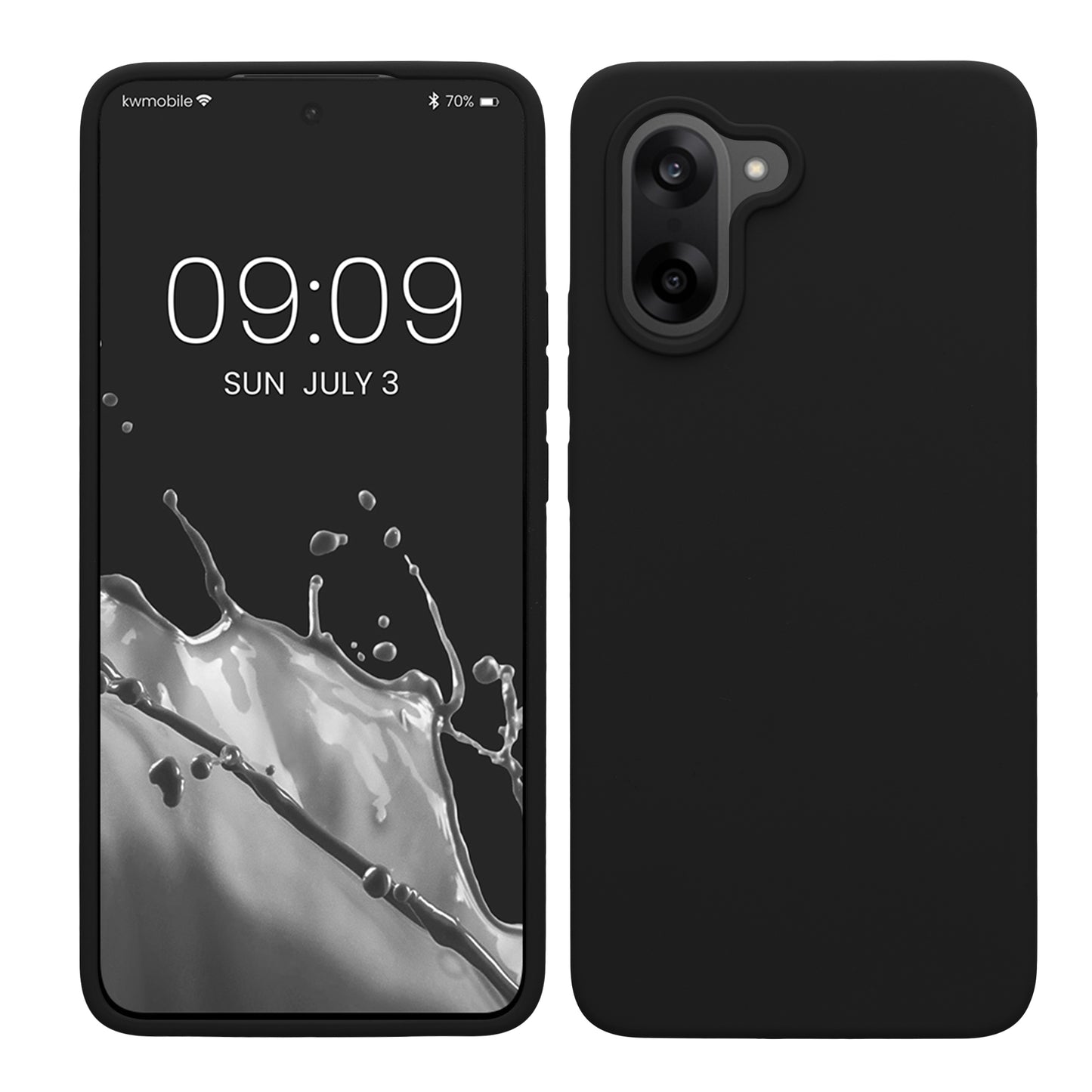 kwmobile Hülle kompatibel mit OnePlus Nord CE5 Hülle - Silikon Handy Case - Handyhülle weiche Oberfläche - kabelloses Laden - Schwarz Schwarz  