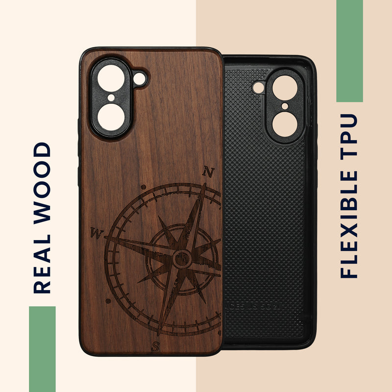 kwmobile Hülle kompatibel mit OnePlus Nord CE5 Hülle Handy Cover TPU Handyhülle Kompass Vintage