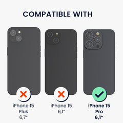 kwmobile Sichtschutz Schutzfolie für Apple iPhone 15 Pro Folie Displayschutz Privacy Screen Protector Sichtschutzfolie