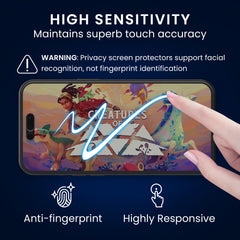 kwmobile Sichtschutz Schutzfolie für Apple iPhone 15 Pro Folie Displayschutz Privacy Screen Protector Sichtschutzfolie