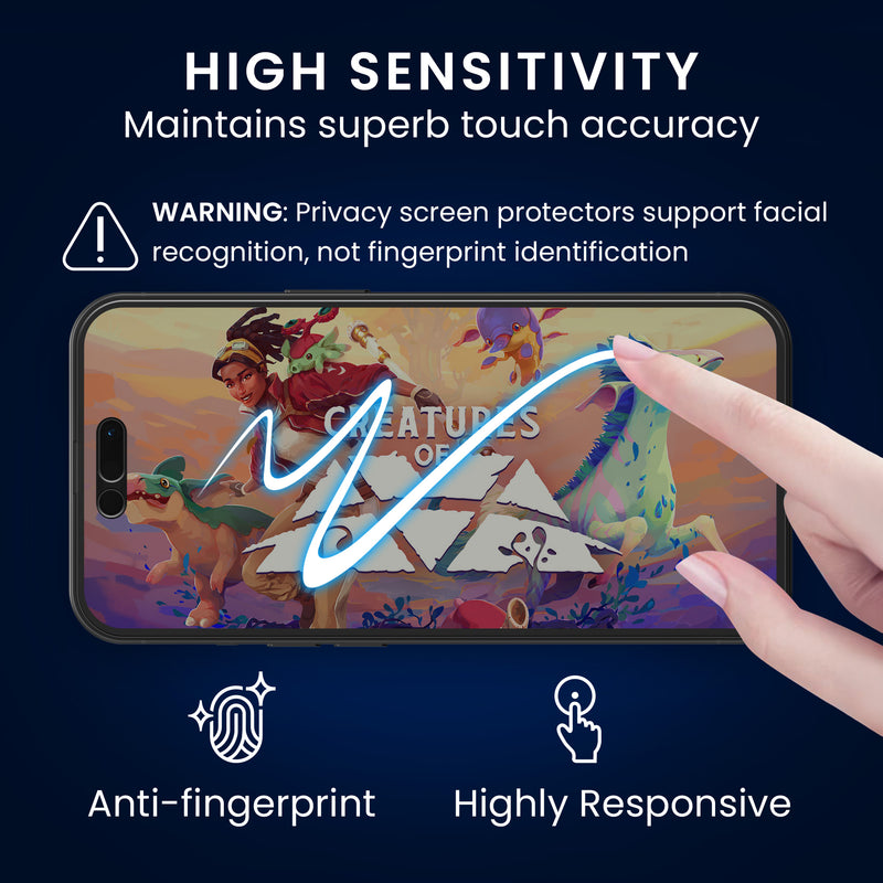 kwmobile Sichtschutz Schutzfolie für Apple iPhone 16 Pro Folie Displayschutz Privacy Screen Protector Sichtschutzfolie Handyfolie Displayfolie Blickschutzfolie