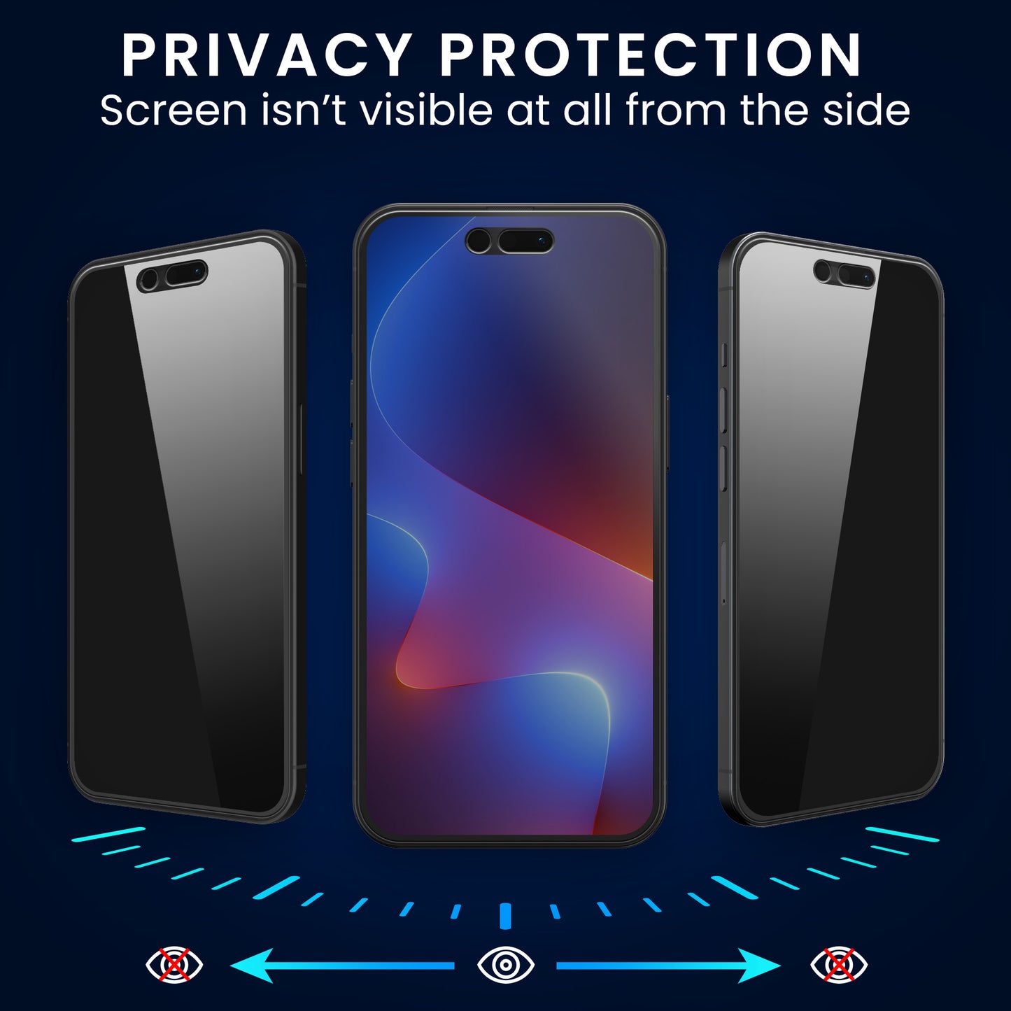kwmobile Sichtschutz Schutzfolie für Apple iPhone 12 / iPhone 12 Pro Folie Displayschutz Privacy Screen Protector Blickschutzfolie
