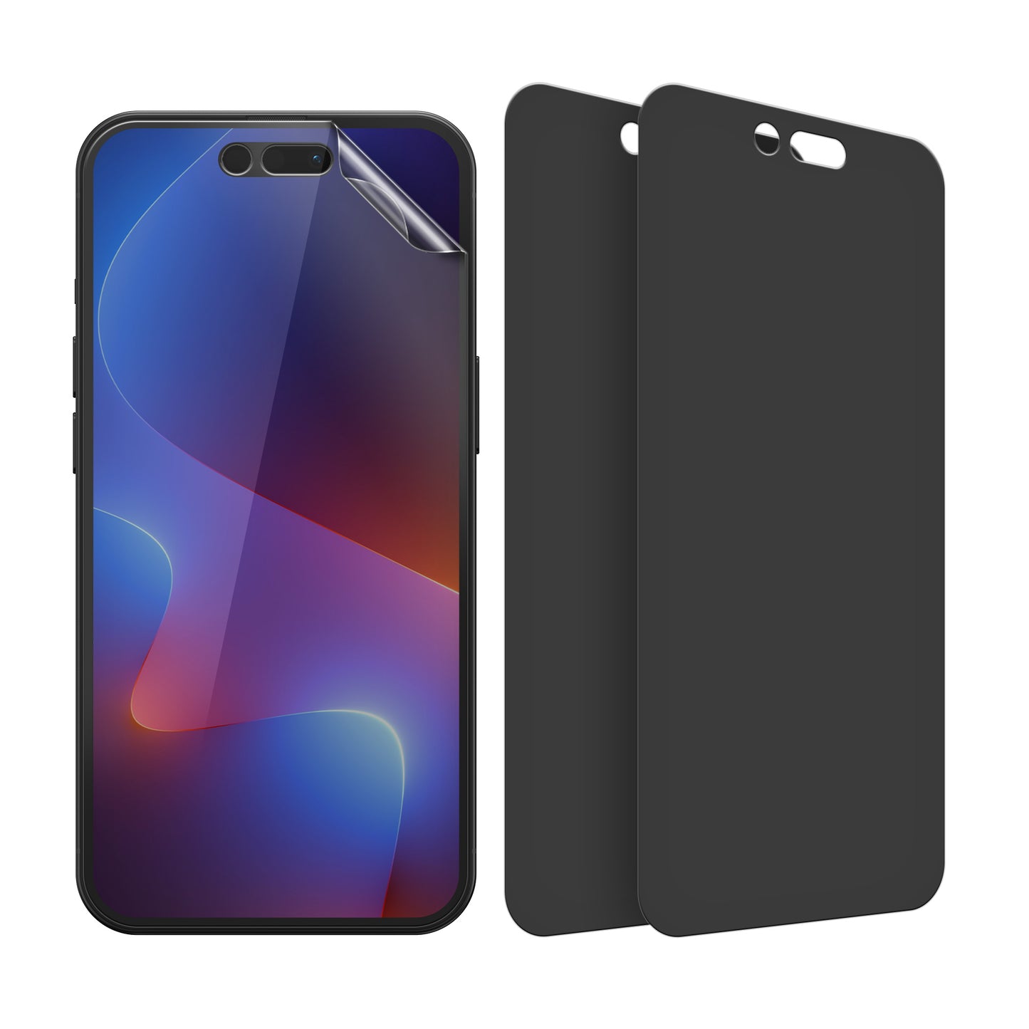 kwmobile 3x Sichtschutz Schutzfolie für Apple iPhone 16 Pro Max Folie - Displayschutz Privacy Screen Protector - Sichtschutzfolie Handyfolie Displayfolie - Blickschutzfolie Transparent  