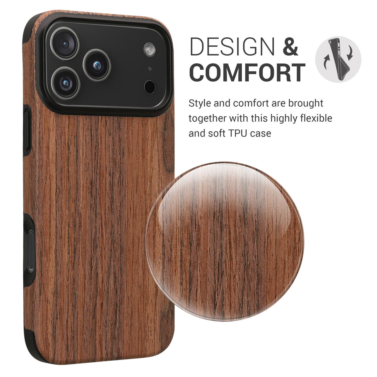 kwmobile Hülle kompatibel mit Apple iPhone 17 Pro Max Backcover Cover Maserung