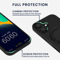 kwmobile Hülle für Apple iPhone 16 Handyhülle - Case kompatibel mit MagSafe - Cover mit Ringständer - Kunstleder Carbon Look
