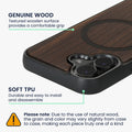 Hülle für Apple iPhone 16 Handyhülle - Holz TPU Cover